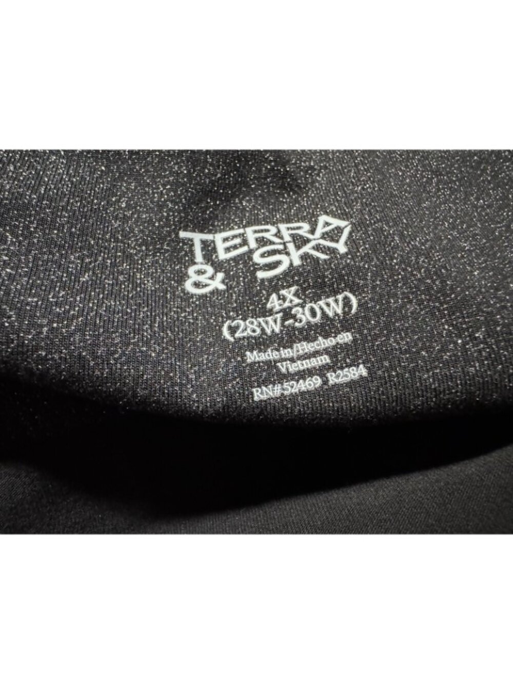 Terra & Sky Women Plus High-Rise Ankle Length Black Glitter Leggings Size 4X - Picture 4 of 5